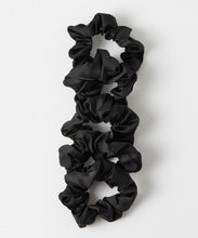 Load image into Gallery viewer, Satin Scrunchies 5pcs - Black