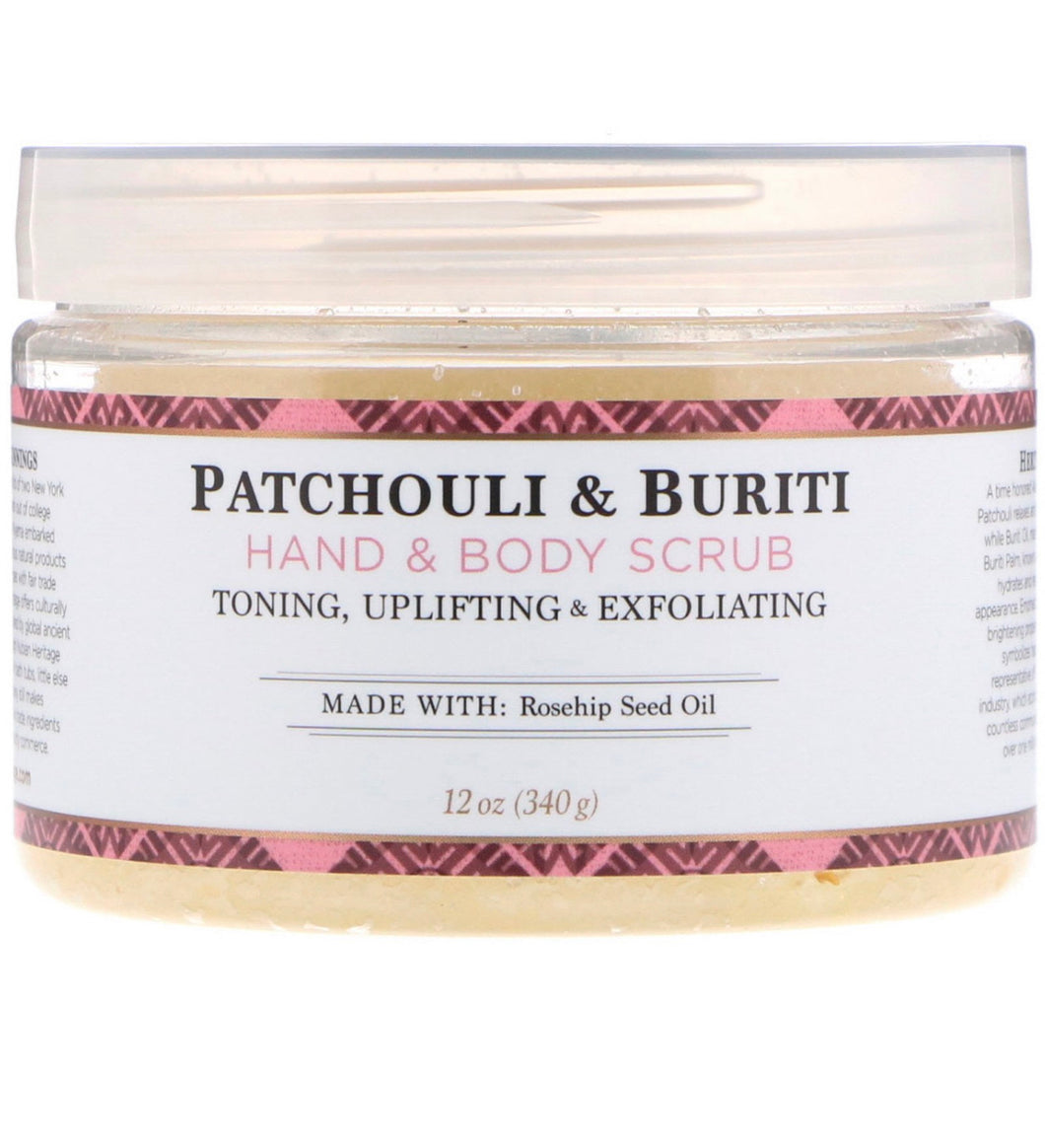 Nubian Heritage Patchouli & Buriti , Hand & Body Scrub 340g